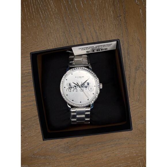 Coach Women’s Stainless Steel Watch Silver Dial Bracelet New With Box main image 6